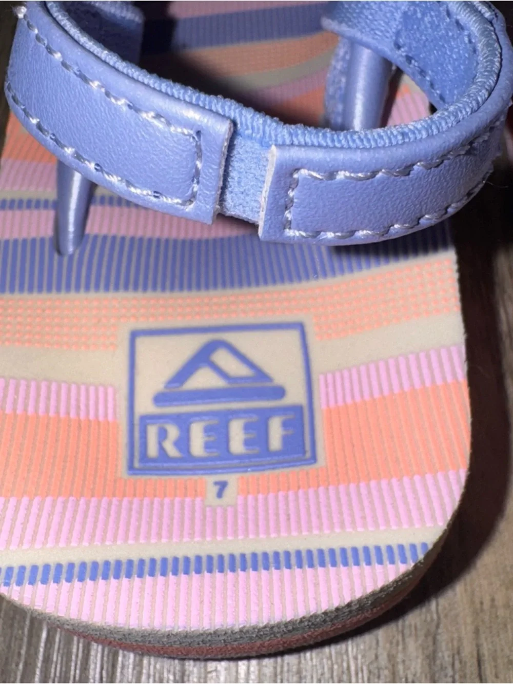 Reef Kids Lavender & Pink Striped Toddler Flip Flops